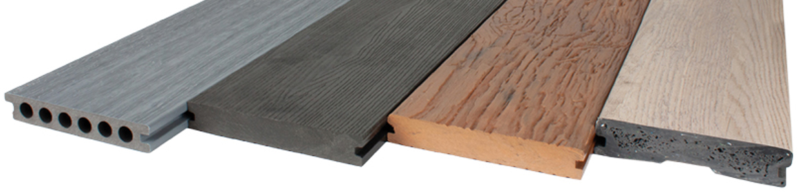 A variety of decking boards A variety of decking boards
